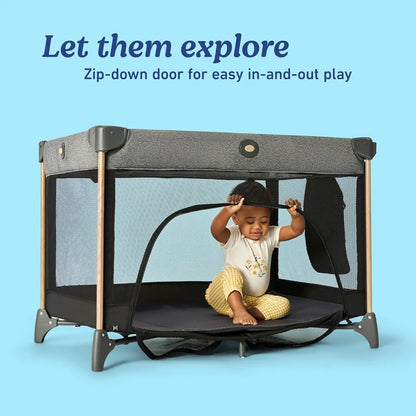 Portable 6-in-1 Playard with Bassinet, Changing Table & Infant Seat for Safe Baby Sleep and Play