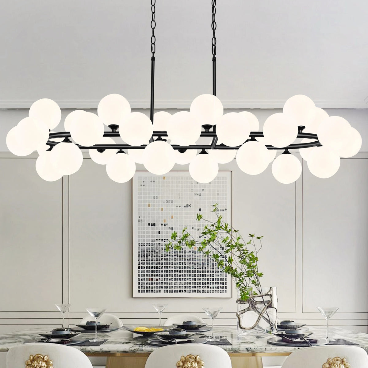 Bubble Chandelier Glass Globe Modern Chandelier Sputnik Chandelier Linear Chandeliers Kitchen Chandelier Mid Century Modern Chandelier For Dining Living Room Kitchen Home Decor Lighting