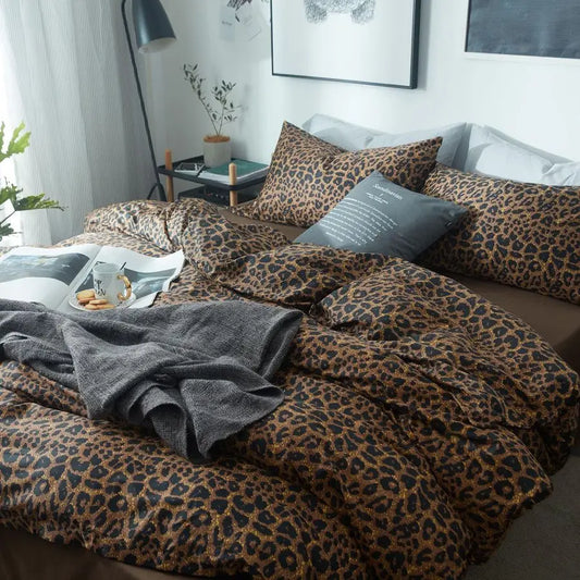 Print Comforter Set King Soft Fluffy Animal Cheetah Printed Comforter Set 3 Pieces Brown Black Floral Bedding Farmhouse Leopard