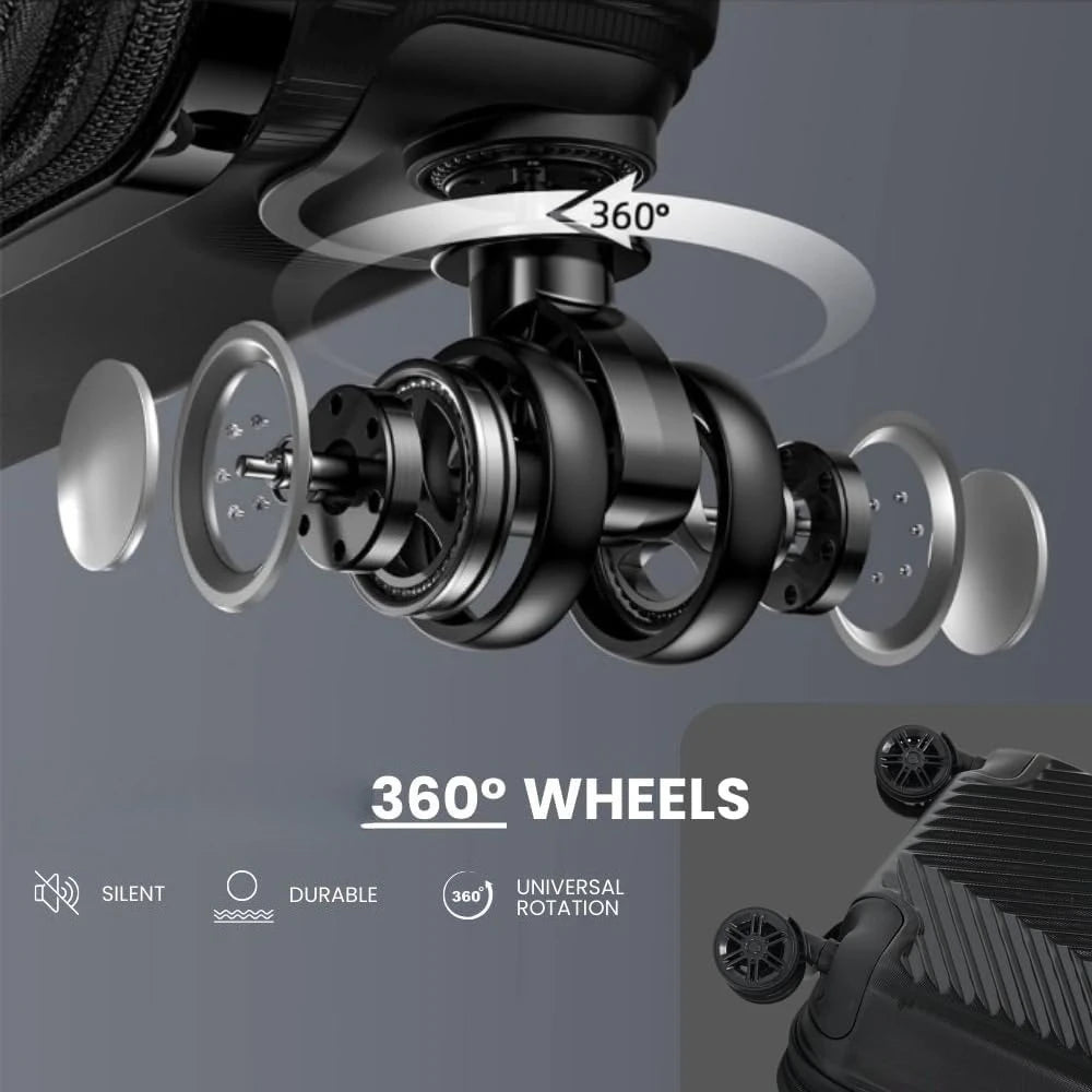 3-Piece Lightweight Hardside Spinner Luggage Set with TSA Lock, 3 piece suitcase set (20in24in28in) (Cherry Red)