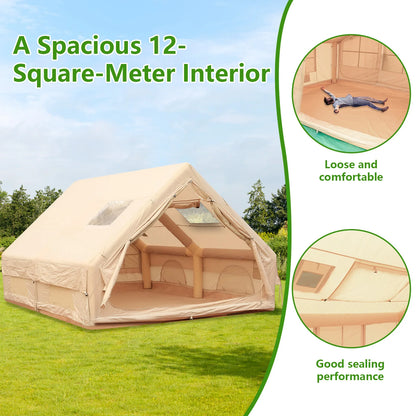 Blow Up Tent with Skylight Inflatable House Easy Setup Air Glamping Tents with Pump for Camping