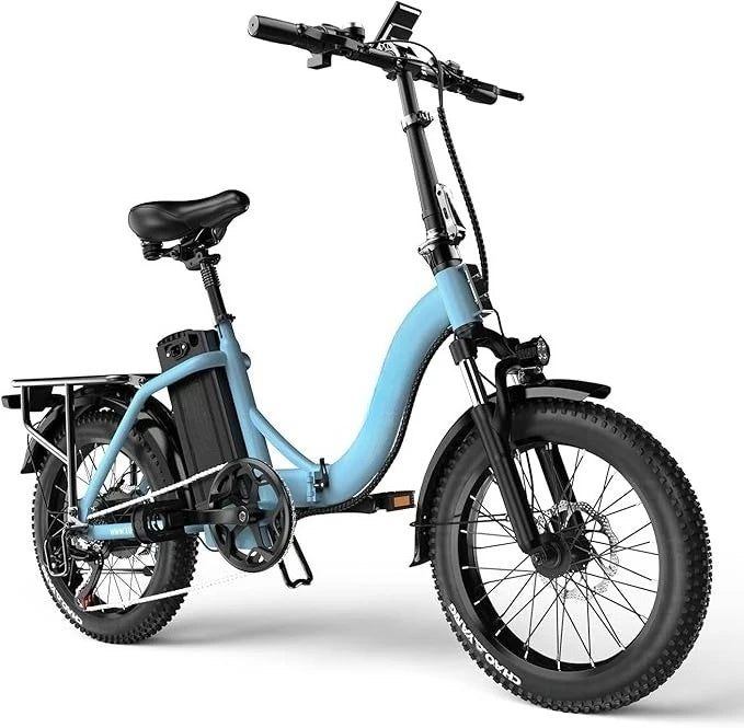 Luxury Adult Folding Electric Bike: 1000W Motor, 48V 20AH Battery, 30MPH, 80 Miles Range, 20 Fat Tires, 7-Speed