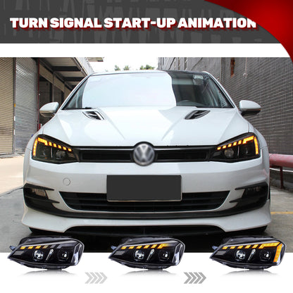 LED Headlights For VW Volkswagen Jetta 2011-2018 MK6 Start-up Animation Sequential Turn Signal Front Lamps Assembly