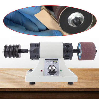 Electric Leather Edge Burnishing Machine, Leather Polishing Grinder Sanding Tool with Adjustable Grinding Head Speed 0-8000RPM