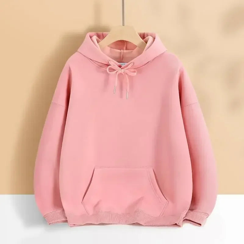 400G Heavy-duty Velvet Autumn and Winter Hooded Sweater Multi-color Solid Color Simple and Thick Sports Hoodie for Men and Women