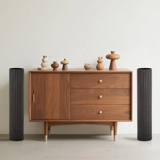 Black Tall Floor Vase 27.6in Metal Modern Cylinder Floor Vases for Fireplace with Honeycomb Texture Set of 2 Large Decorative V