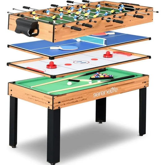 4in1 Multi Game Table 48 Sports Arcade with Accessories Ping Pong Air Hockey Pool Billiards Soccer Foosball All in One Indoor O