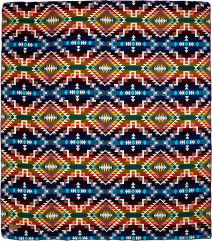 Large Wool Blanket Throw, Handmade in Ecuador, Ultra-Soft & Hypoallergenic, 94" x 78", Rainbow Colors
