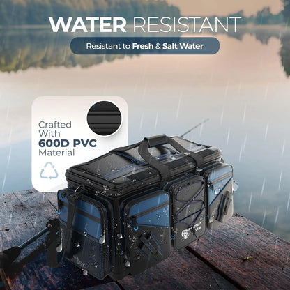 Tackle Bag - saltwater resistant fishing bag, 1000D PVC waterproof material with divider, can hold 3600 or 3700 pallets