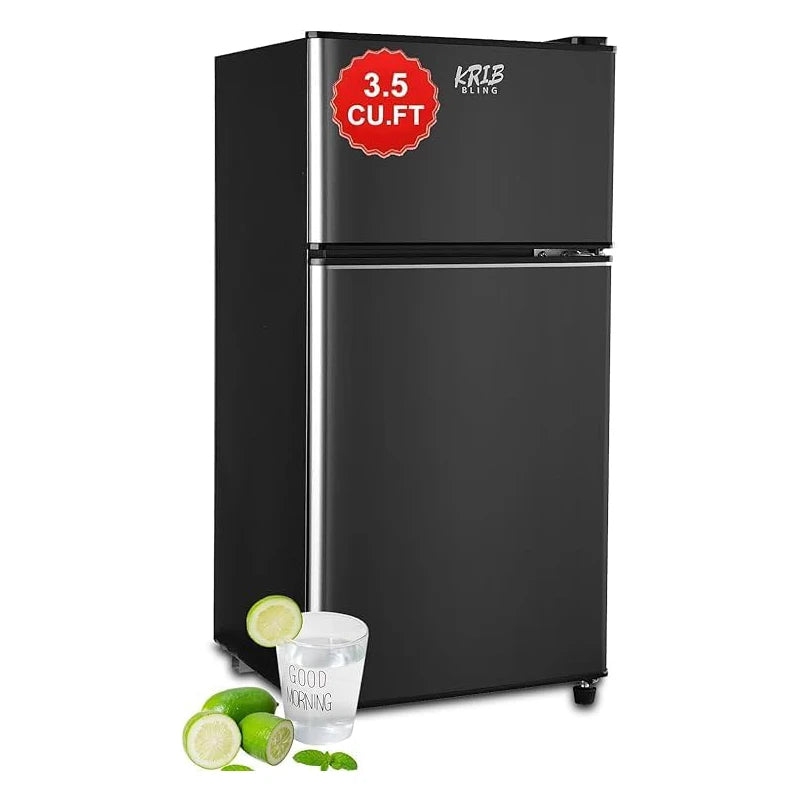 Mini Fridge with Freezer, 2.9 Cu.Ft Small Fridge, Energy Saving, Low Noise,7 Adjustable Thermostat, Double Door  Refrigerator