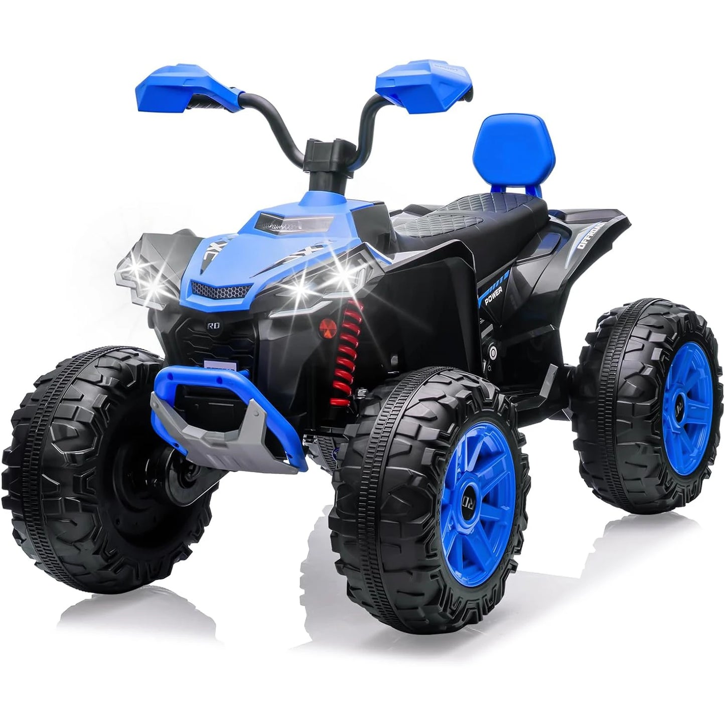 24V Kids Electric ATV Car 2 Seater Ride on Car with Dual 550w Motor Off-Road 4 Wheeler LED Lights Music Player 110 Lb Capacity
