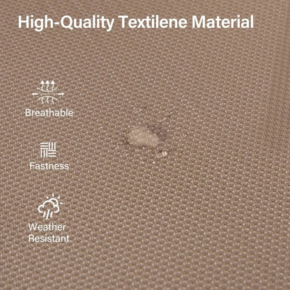 5 Pieces Outdoor Dining Set, Patio Furniture Set of 4 Textilene Chairs with Square Metal Slatted Table with Umbrel