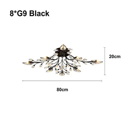 Modern Minimalist Crystal Ceiling Light Tree Branch American Style Creative Personality Living Room Designer Bedroom Bookstore