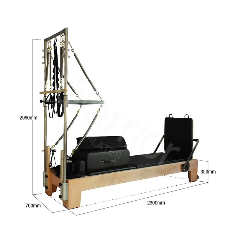 YTYIN Custom High Quality Equipment Maple Wood Pilates Reformer With Tower