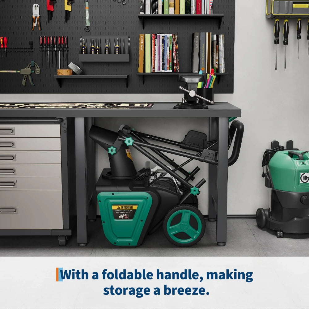 20" Cordless Brushless Snow Blower 2*20V 4.0Ah Batteries 25FT Throw 180° Rotating Chute Dual LED Lights Snow Removal Tool