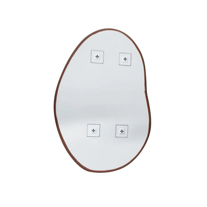 Large Irregular Wooden Framed Wall Mirror Asymmetrical Unique Hanging Loft Style