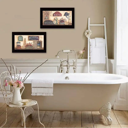 Modern Bath Framed Wall Art Print for Home Decor, Stylish Artwork for Living Room, Bedroom & Farmhouse Decoration by Pam