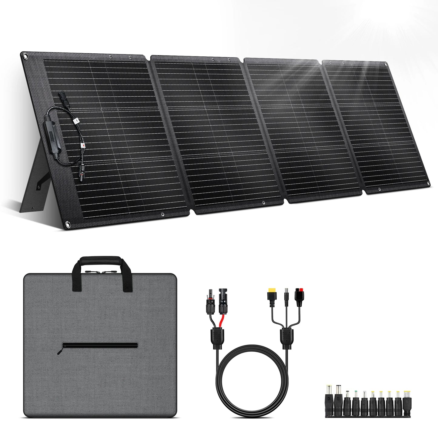 CTOLITY SPC200 Updated 200W Foldable Solar Charger 20.5V Portable Solar Panel IP68 Waterproof Power Backup Power Station RV Camp