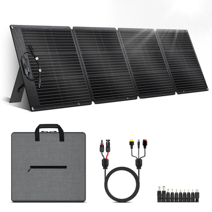 CTOLITY SPC200 Updated 200W Foldable Solar Charger 20.5V Portable Solar Panel IP68 Waterproof Power Backup Power Station RV Camp