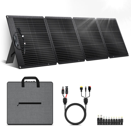 CTOLITY SPC200 Updated 200W Foldable Solar Charger 20.5V Portable Solar Panel IP68 Waterproof Power Backup Power Station RV Camp