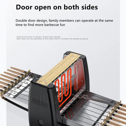 Barbecue Grill Electric Oven Toaster Household Smoke-Free Non Stick Rotary Electric Baking Pan Grill Skewers BBQ Machine