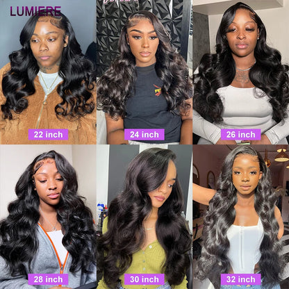 28 30”Clearance Sale Body Wave Bundles With HD Transparent Lace Closure Frontal And Bundles 100% Raw Virgin Human Hair Extension