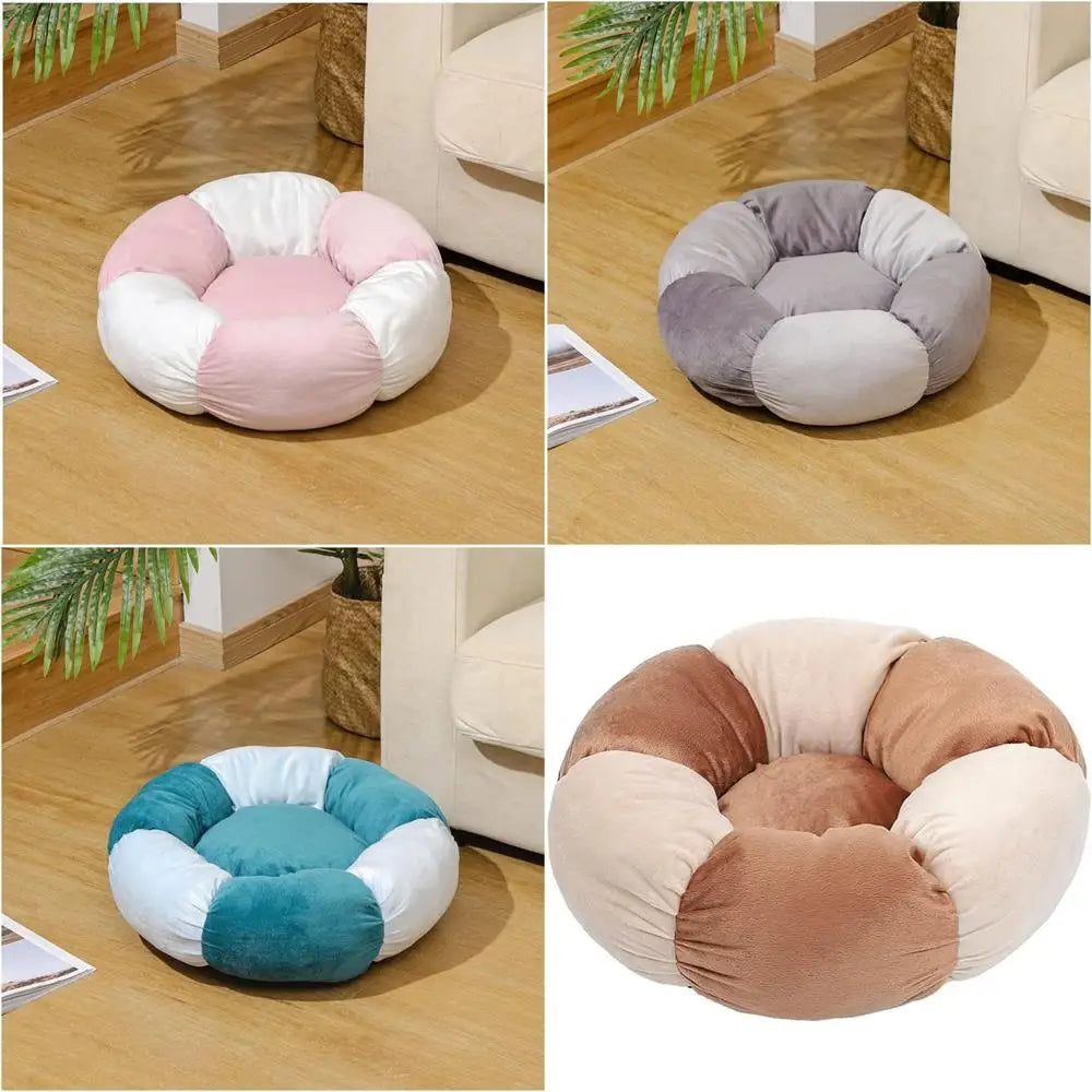 Medium Round Washable Dog and Cat Bed, 40x40cm Cushioned Mat for Warm Sleep, Pink 60cm Long-Tailed Keyword