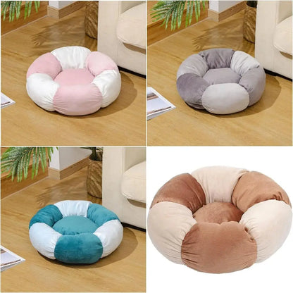 Medium Round Washable Dog and Cat Bed, 40x40cm Cushioned Mat for Warm Sleep, Pink 60cm Long-Tailed Keyword