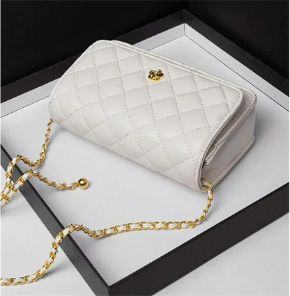 Luxury Geniunie Leather Sheepskin Diamond Lattice Handbag High Quality Metal Chain Clutch Wallet Purse Shoulder Bags for BC4