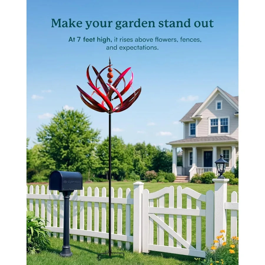 Yard Garden Wind Spinners - 91" Height Extra Large Wind Spinners Outdoor Metal Kinetic Wind Sculptures for Lawn Patio Garden De