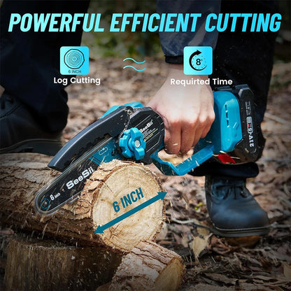 Seesii High Branch Saw Extension Pole Cordless 6'' Brushless Electric Chainsaw Garden Pruning Tools For Makita 18v battery pin