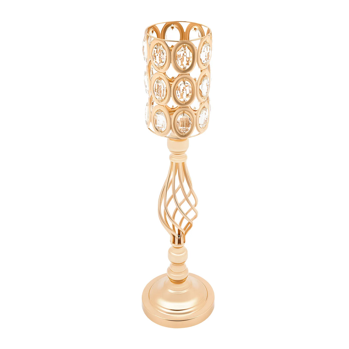 Wedding Flower Vases, 10Pcs Gold Crystal Table Centerpieces, 24in Tall, for Party, Reception Decoration