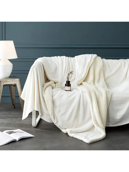 Queen Sherpa Fleece Blanket – Super Soft, Reversible Plush Throw for Bed or Couch