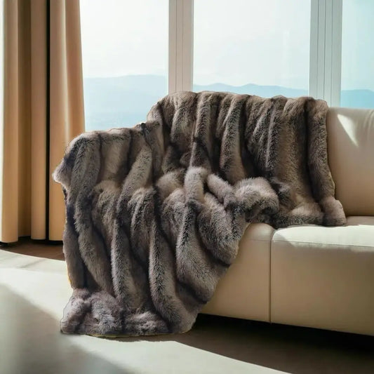 Mink Fur Blanket Luxury Fur Throw Blanket Sofa Fluffy Blanket Super Warm Elegant Cozy Fuzzy Throw Blankets for Couch, Armchair a