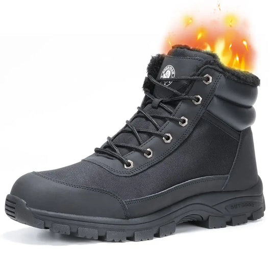 Winter Steel Toe Boots for Men Women Comfortable Warm Faux Fur Slip Resistant Snow Work Boots