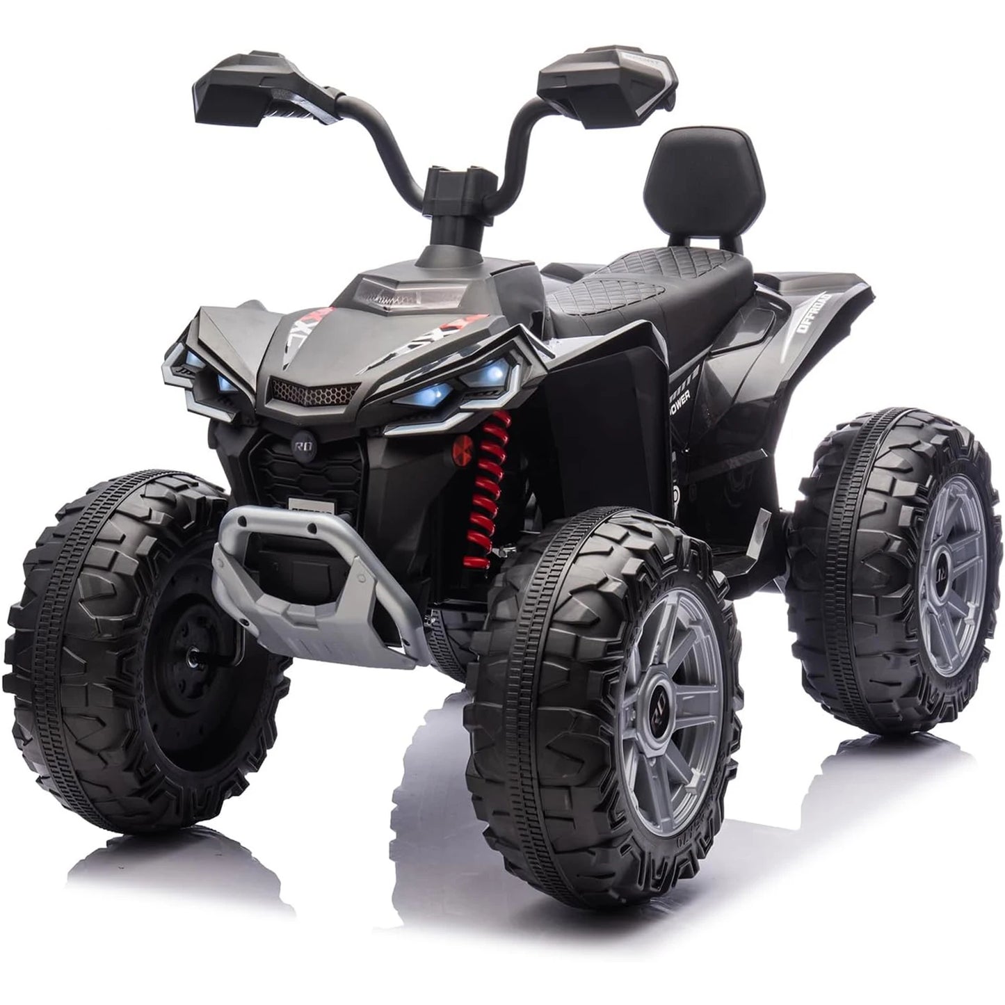 24V Kids Electric ATV Car 2 Seater Ride on Car with Dual 550w Motor Off-Road 4 Wheeler LED Lights Music Player 110 Lb Capacity