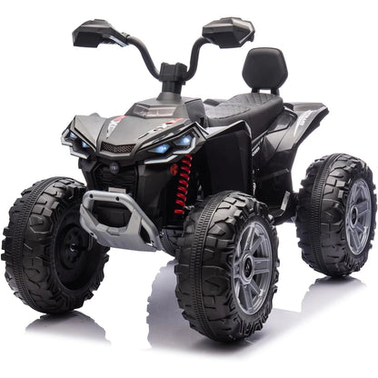 24V Kids Electric ATV Car 2 Seater Ride on Car with Dual 550w Motor Off-Road 4 Wheeler LED Lights Music Player 110 Lb Capacity