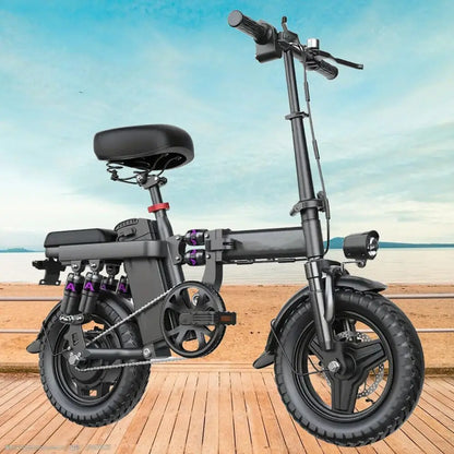 Electric Motorcycles Bike For Adults, 48V 20AH/15AH/10Ah Ebikes 500W Brushless Motor 14'' Tires Folding Electric Bicycles