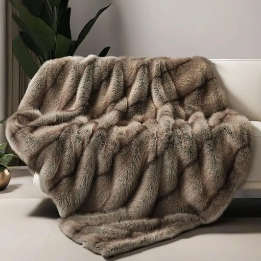 Mink Fur Blanket Luxury Fur Throw Blanket Sofa Fluffy Blanket Super Warm Elegant Cozy Fuzzy Throw Blankets for Couch, Armchair a