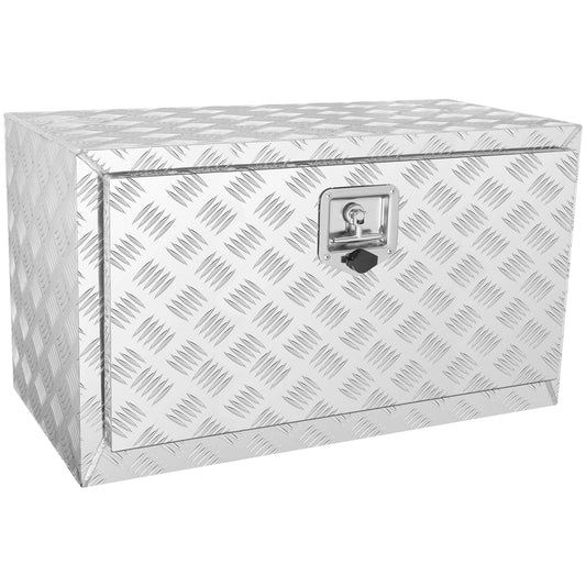 SucceBuy Underbody Truck Box Pickup Storage Box Heavy Duty Aluminum Diamond Plate Tool Box with Lock and Keys for Truck Trailer