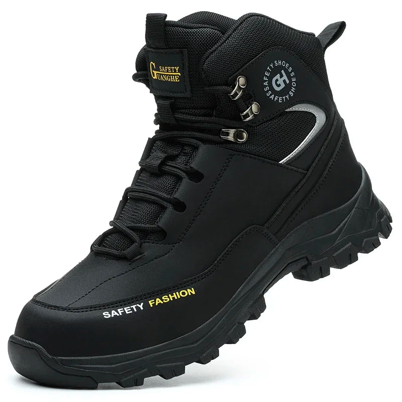 Mens Safety Shoes With Steel Toe Waterproof Boots Puncture Proof Anti-smash Mens Outdoor Work Sneakers Construction Work Shoes