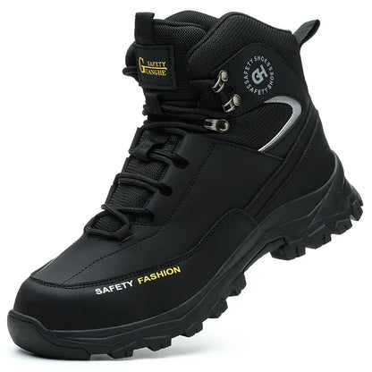 Mens Safety Shoes With Steel Toe Waterproof Boots Puncture Proof Anti-smash Mens Outdoor Work Sneakers Construction Work Shoes