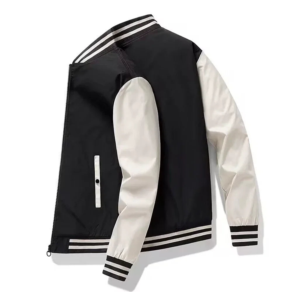 Spring and Autumn Men's Coat Fashion Trend Casual Jacket Large Loose Cardigan Middle aged Dad's Fashion Baseball Jacket