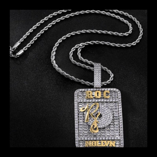 Purely Handmade Pictures, Customized Accessories, Letter Square Brand Pendant, Same Necklace for Men and Women