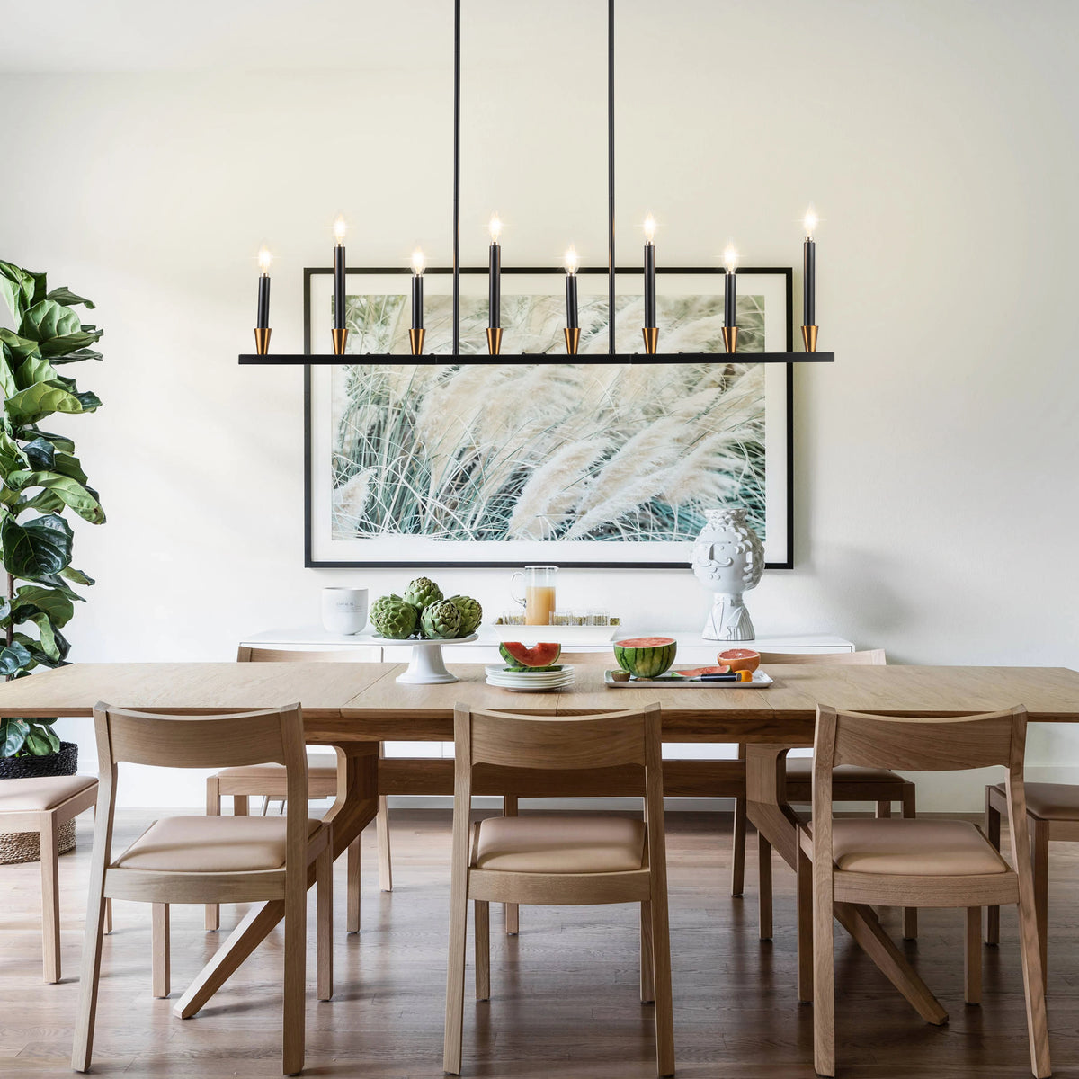 8 Light Dining Room Black Chandelier Kitchen Island Lighting Lights Fixture Farmhouse Chandeliers For Coffe Shop Bar