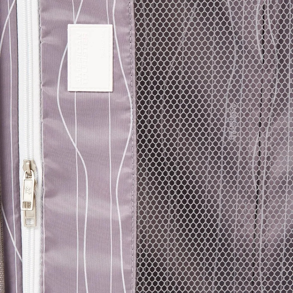 American Tourister Moonlight Expandable Hardside Luggage with Spinner Wheels, Ascending Gardens Rose Gold, Medium Size 24-Inch