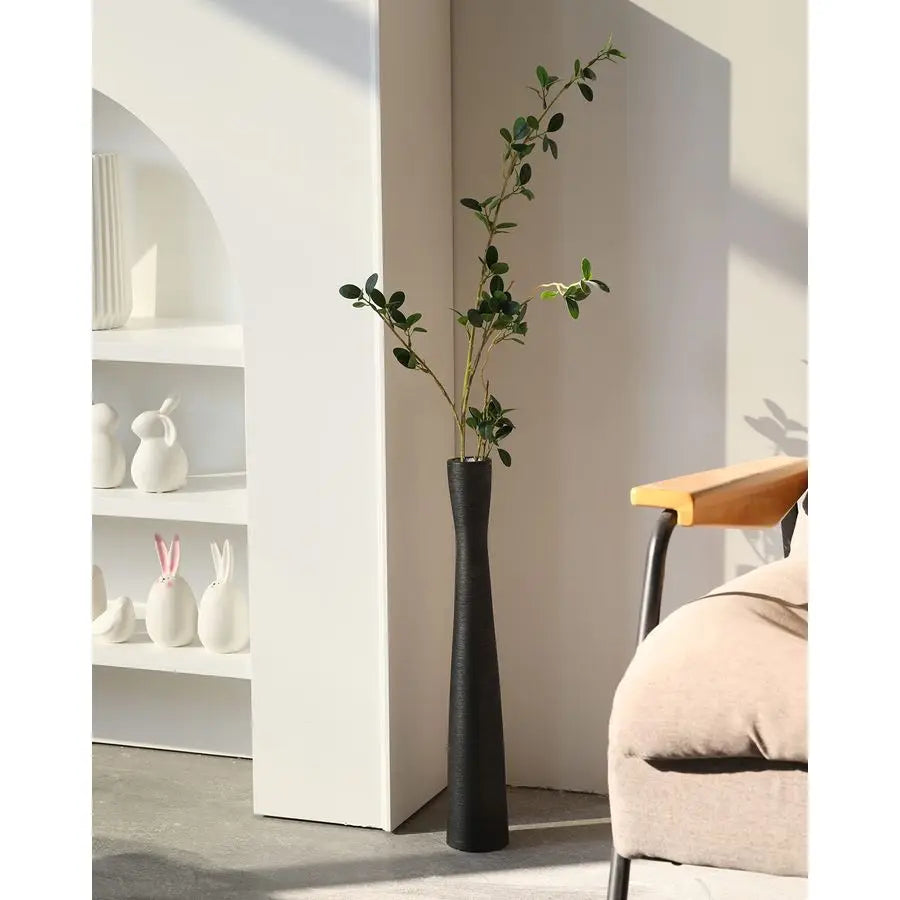 Black Floor Vase 20 Tall Ceramic Vases Large,Skinny Long Matt Vase for Pampas Grass,Modern Minimalist Style Flower Vases for Hom