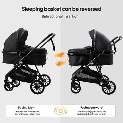 Foldable newborn stroller, Baby Stroller 2-in-1, outdoor camping vehicle, can be pushed in both directions, Festival gifts