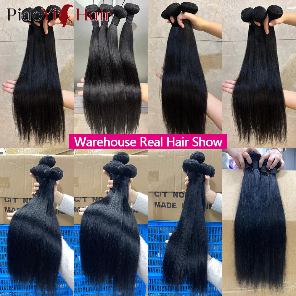 Top Unprocessed Straight Bundles Human Hair 3/6 Pcs Human Hair Brazilian Straight 100% Human Hair Bundles Extensions 3-5 Working Days Delivery