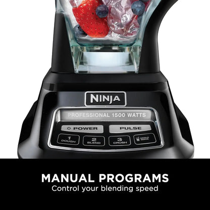 1500W Mega Kitchen System with 72 oz Blender, 8-Cup Food Processor, To-Go Cups - Smoothies, Ice Crushing & More in Black